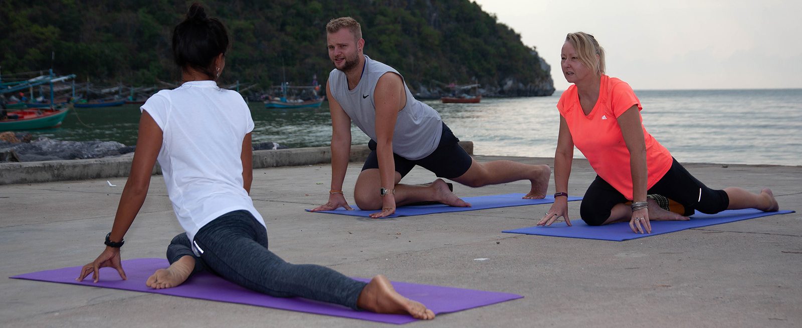 "Yoga session supporting recovering addicts at Tao."